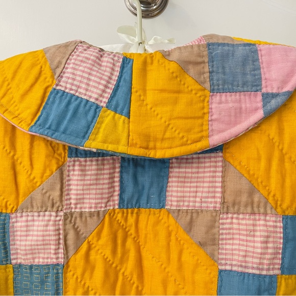 ❤️ HANDMADE PATCHWORK QUILTED CROPPED JACKET BOHEMIAN VINTAGE QUILT COTTAGECORE - Picture 10 of 11